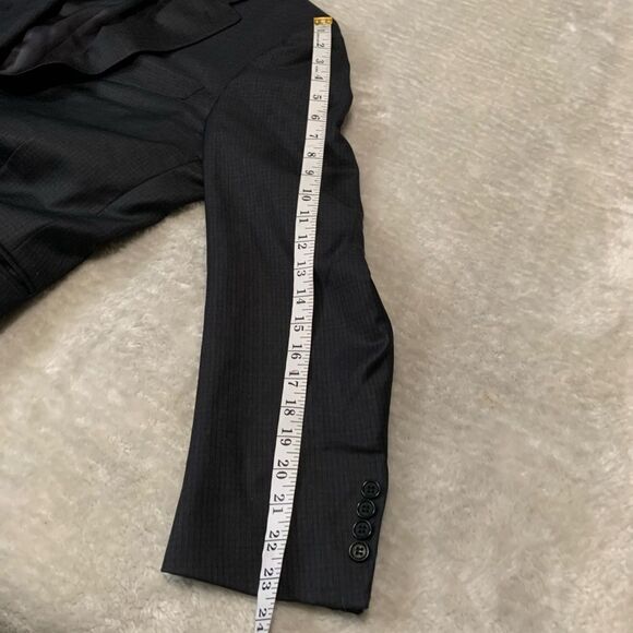 Canali 1934 Checkered Black 2 Button Wool Blazer Sport Jacket Size 42R - Picture 3 of 9